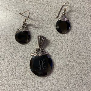 Earrings and necklace charm set